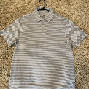 Champion Gray and White Striped Polo Shirt